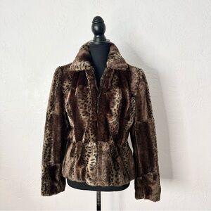 Vintage 90s Giancarlo Ferrari leopard print fur jacket